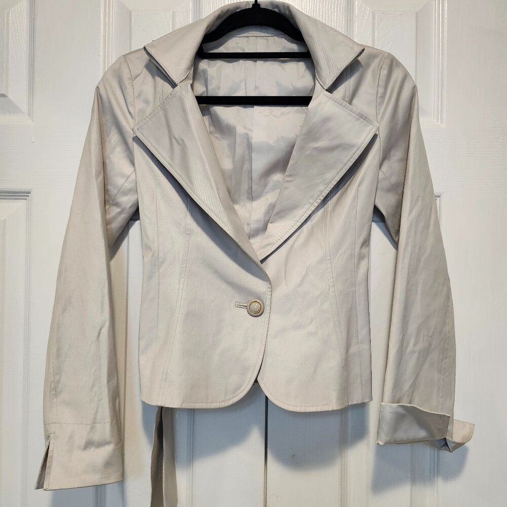 Satin Blazer, Pearl, Size 2